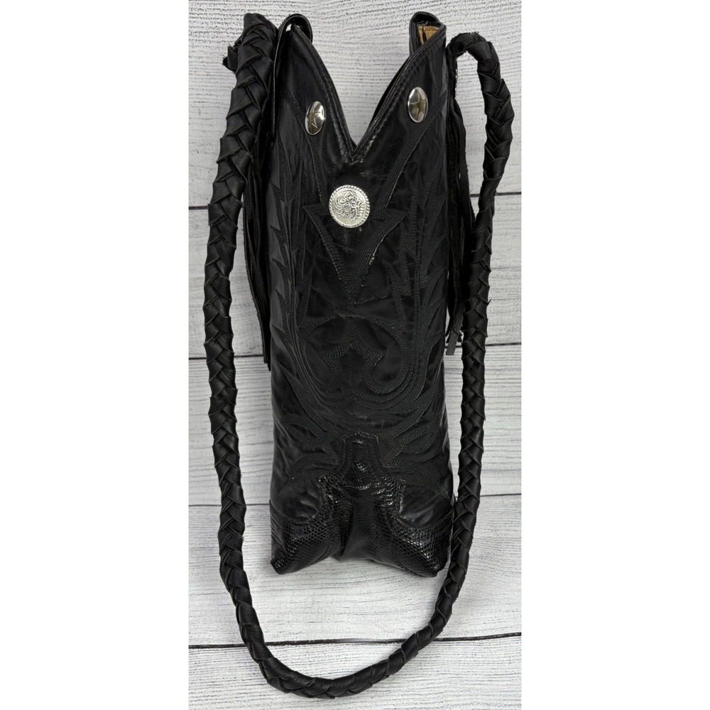 Handmade Tony Lama Leather Cowboy Western Boot Tote Shoulder Handbag